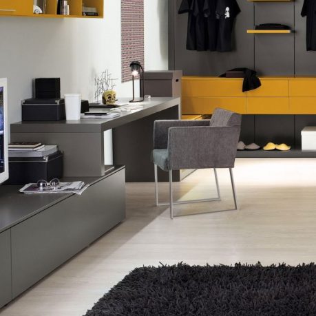 Grey Yellow Furniture For Study Room Ideas