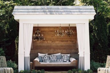 Luxury Poolside Cabana with Chandelier