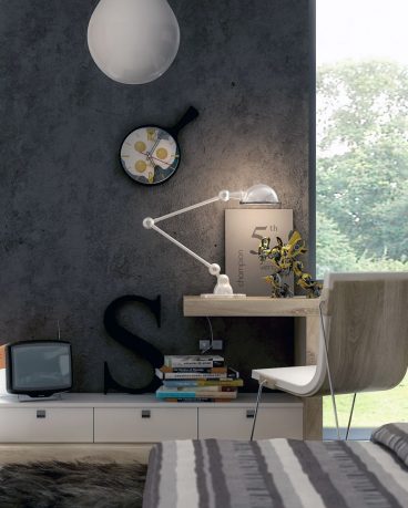 Minimalist Bedroom with Modern Furniture and Small Study Desk
