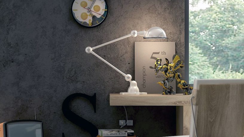 Minimalist Bedroom with Modern Furniture and Small Study Desk