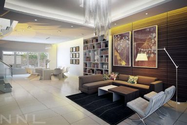 Modern Living and Dining in One Spaces Design