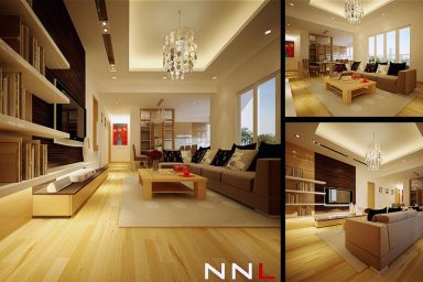 Neutral Palette White Oak Living Room