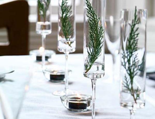 Pine Cones Decoration in Glass for Christmas