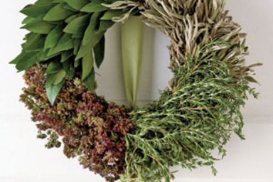 Round Garland Hanging in the Door