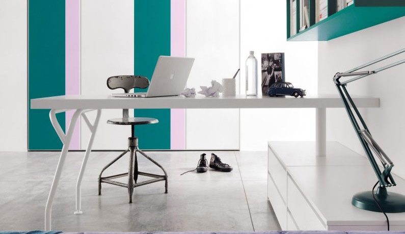 Teal Lilac Stripe Wall Decor for Tee Bedroom