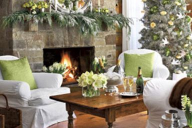 Warm Living Room with Christmast Decor Ideas
