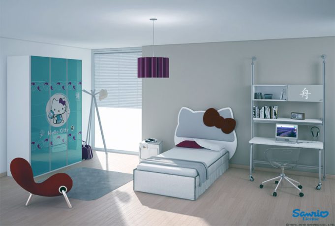Aqua Purple Maroon Hello Kitty For Girl Room