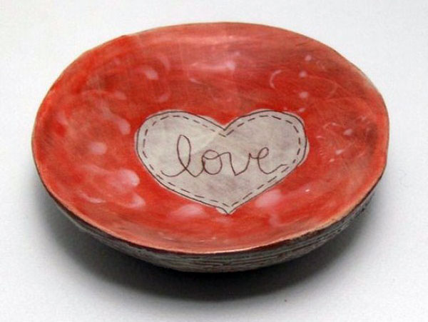 Beautiful Red Plate for Valentine Day