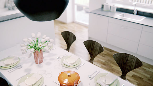 Beautiful White Kitchen and Dining Room