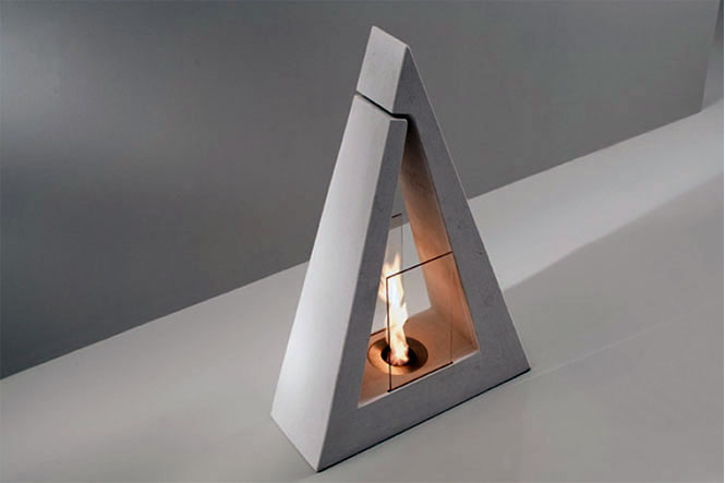 Delta Modern Grey Triangle Fireplace