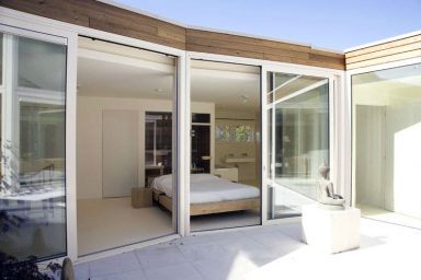 Glass Wall Bedroom with Aluminium Sills