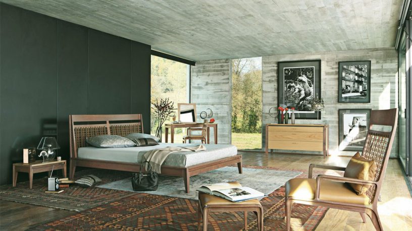 Grey Black Bedroom with Persian Rugs Decor