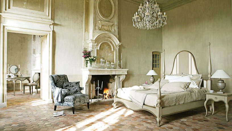 Luxury French Bedroom Furniture with Fireplace Ideas