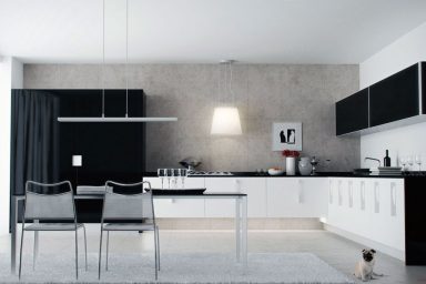 Modern Black White Kitchen Cabinet