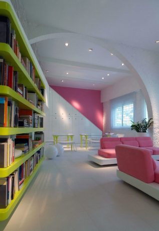 Modern Gloss Color Bookcase Design