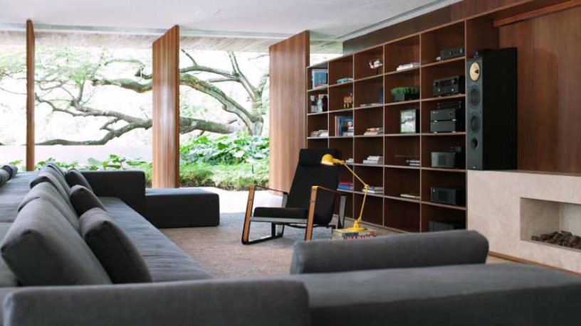 Modern Interiors Living Room With Bookshelves