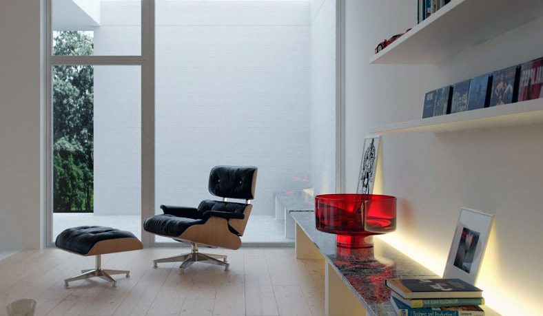 Modern Living Space with Wooden Floor Design