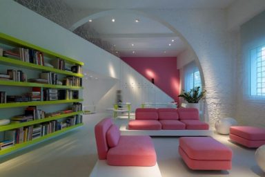 Pink White Lounge Design Ideas