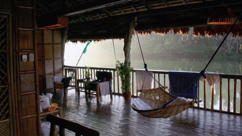 Rattan Swing in the Deck Lake Labasin View