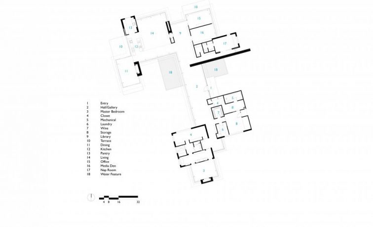 Sketch of Main House Carpinteria Foothills Residence