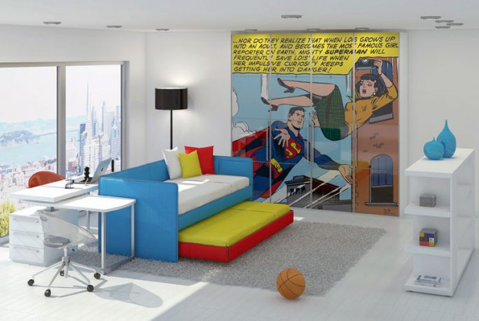 Superman Printing Closet for Kids Bedroom