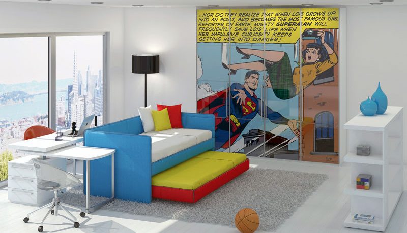 Superman Printing Closet for Kids Bedroom