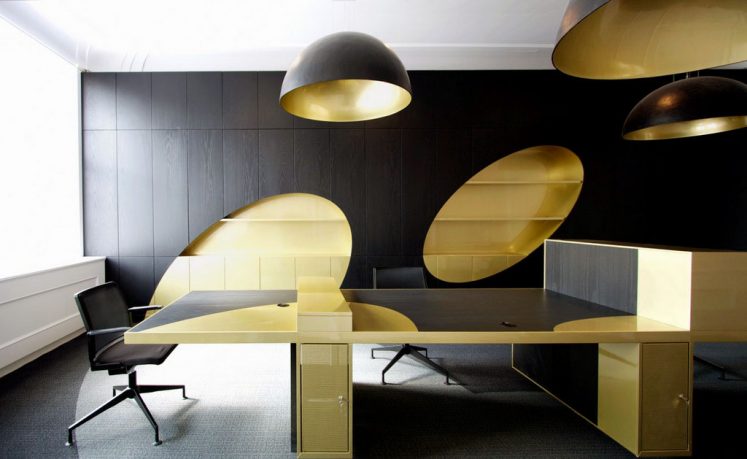 Black Gold Office Furniture Design Ideas