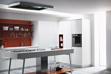 Burnt Orange Modern Kitchen Backsplash