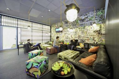 Creative Room with Mural and Graffiti