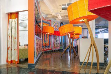 Decorative Interior Office with Orange Accents