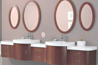 Double Modern Sink with Ouval Mirror Ideas