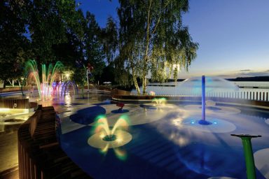 Exotic View Water Playground on the Night