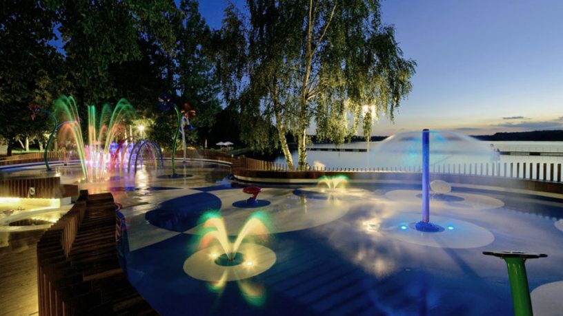 Exotic View Water Playground on the Night