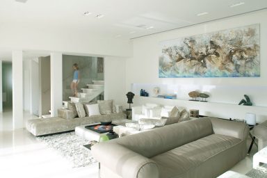 Living Area with Perfect Painting Horse Wall