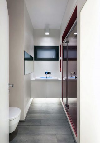 Luxurious Red White Apartment Modern Wash Basin Ideas