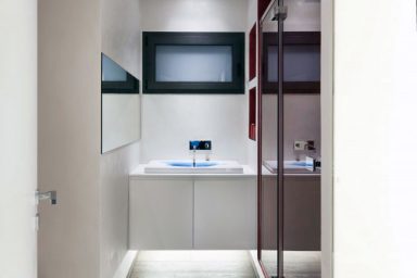 Luxurious Red White Apartment Modern Wash Basin Ideas