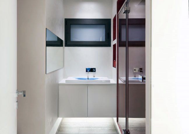 Luxurious Red White Apartment Modern Wash Basin Ideas