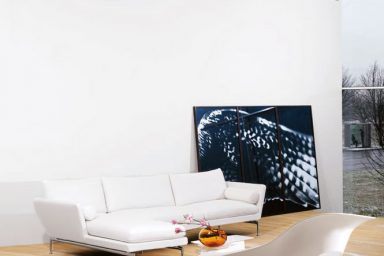 Luxury White Leather Sofa Living Room