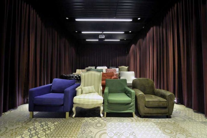 Mini Theatre Design with Colorful Sofa