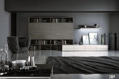 Minimalist Grey Monochrome Living Room Design