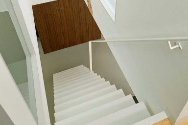 Minimalist White Stairs Apartment