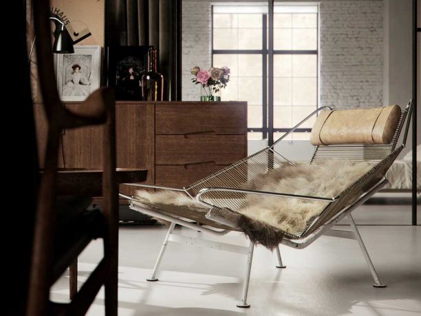 Modern Retro Fur Chair Living Room