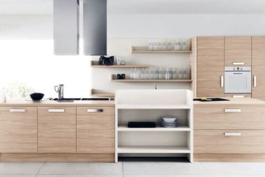 Modern White Oak Kitchen Furniture Set