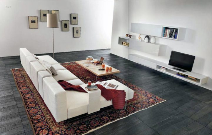 The Perfect White Sofa with Oriental Rugs