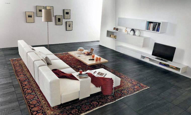 The Perfect White Sofa with Oriental Rugs