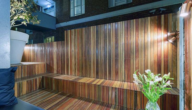 Wooden Lounge Deck Apartment with Green Plant