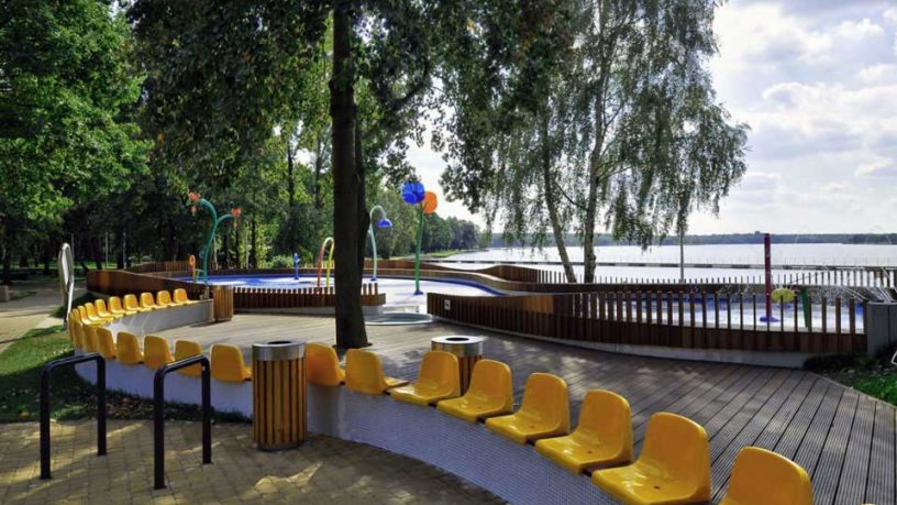 Yellow Chairs on Water Playground
