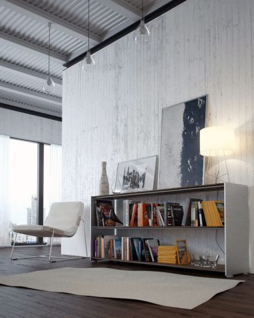 Casual White Lounge Library Design