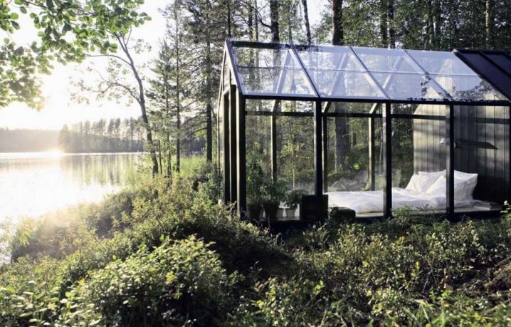 Marvelous Garden Shed Bedroom with Glass Architecture Design