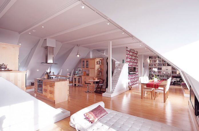 Modern Attic Open Living Space Design